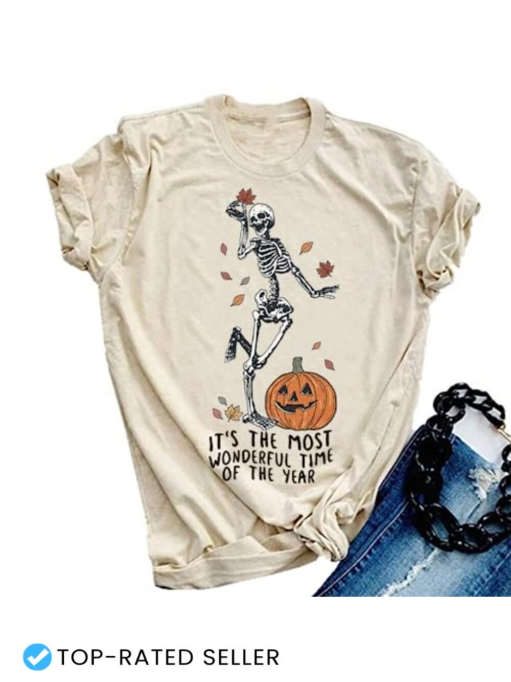 Women's Fall Pumpkin Graphic Tee Short Sleeve Crew Neck T-Shirt